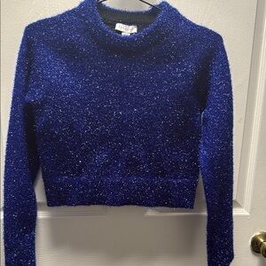 Topshop Glittery Blue Knit Sweater